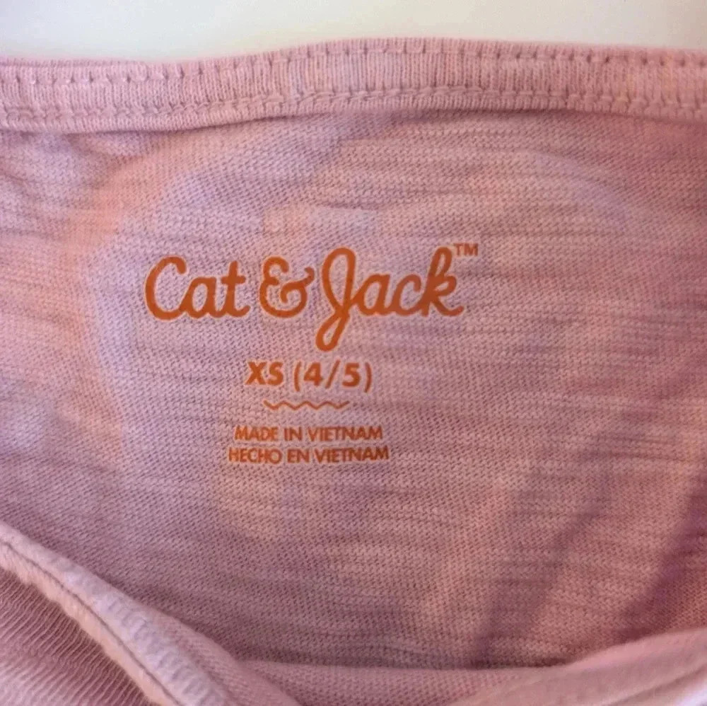 Cat & Jack Size XS 4-5 Casual 100% Cotton Pink Dress for Girls - Picture 5 of 5